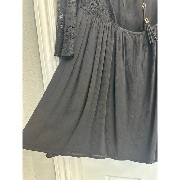 L’Atiste By Amy Black Little Dress Laced Crochet Flared Whimsigoth Women Medium - Picture 7 of 11